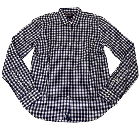 UNTUCKit Blue Gingham Button-Down Shirt Size 2 NWT Classic Cotton Work Top - Picture 2 of 5